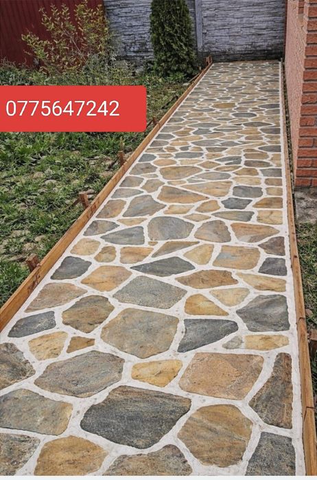 Piatra naturala de munte și montaj