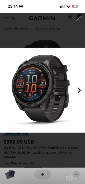 Garmin fenix 8 47mm amoled sapphire обмен на fenix 8 47mm solar