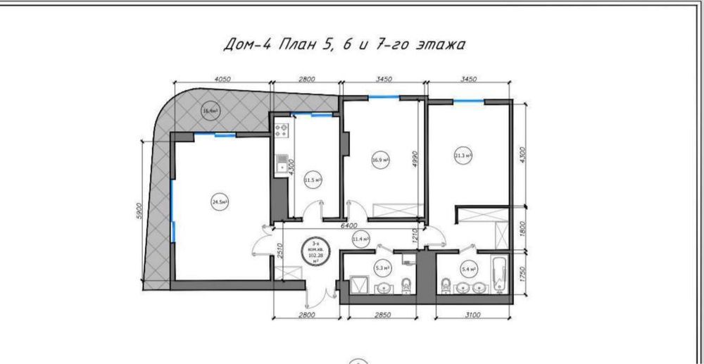 Продаётся КВАРТИРА 2/8/15 на 105м2 ЖК "Infinity" ул. Садык Азимова