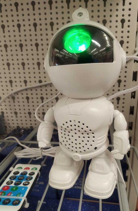 Робот нощна лампа LED прожектор и тонколона астронавт дистанц  11х8х20