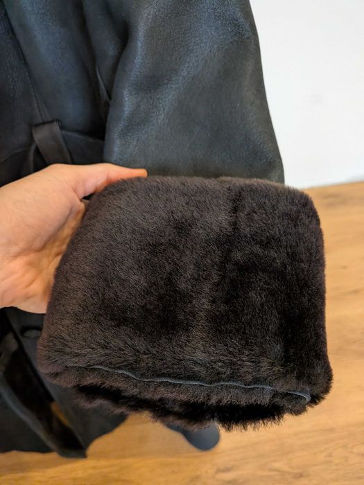Cojoc blana naturala miel - gri inchis