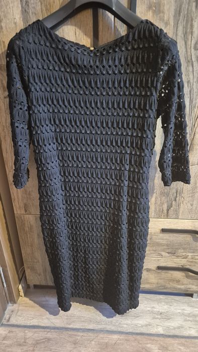 Плетена черна рокля