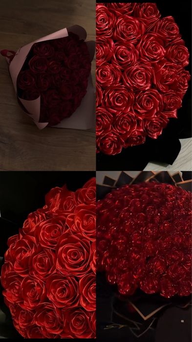 Цветы атласные розы
