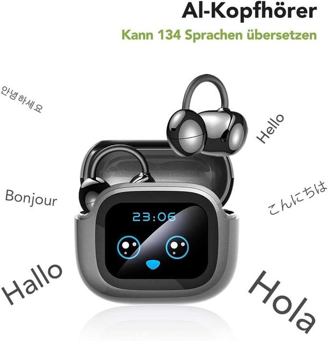 Преводач с Изкуствен Интелект BNARQP NE32 Open Ear с Тъч Дисплей ...