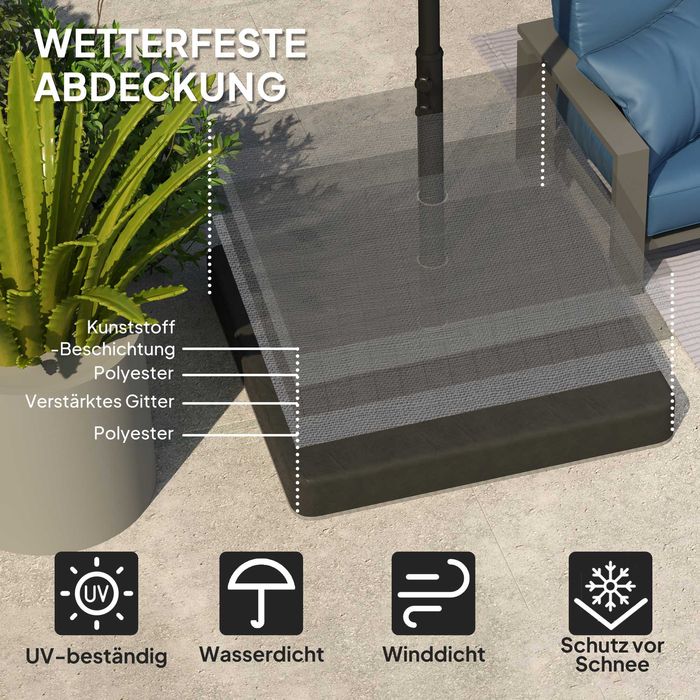 Outsunny тежести за чадъри, водоустойчиви, пълними с пясък, пластмасови, 89Д x 89Ш x 10.5В см