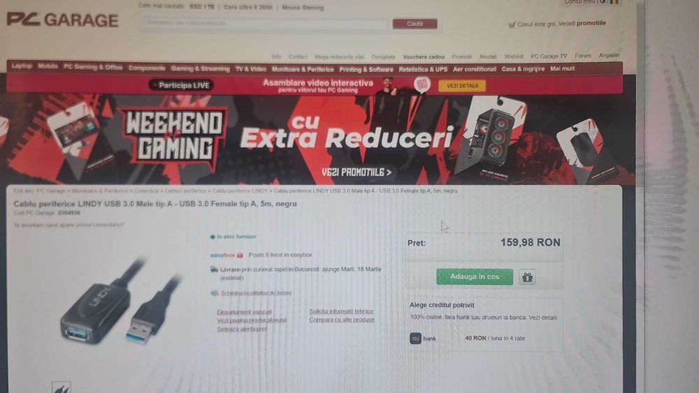 Cablu periferice LINDY USB3.0 Tata/Mama,Prelungitor USB 3.2 5M,TOP!