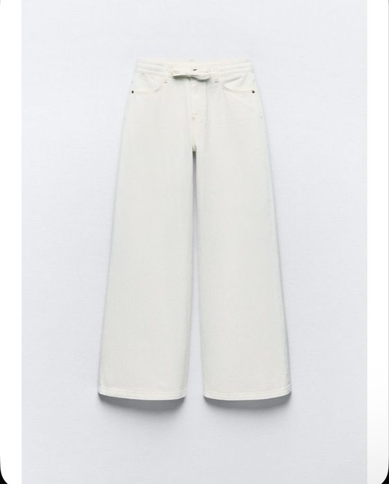 Джинсы ZARA Palazzo экрю, размер M