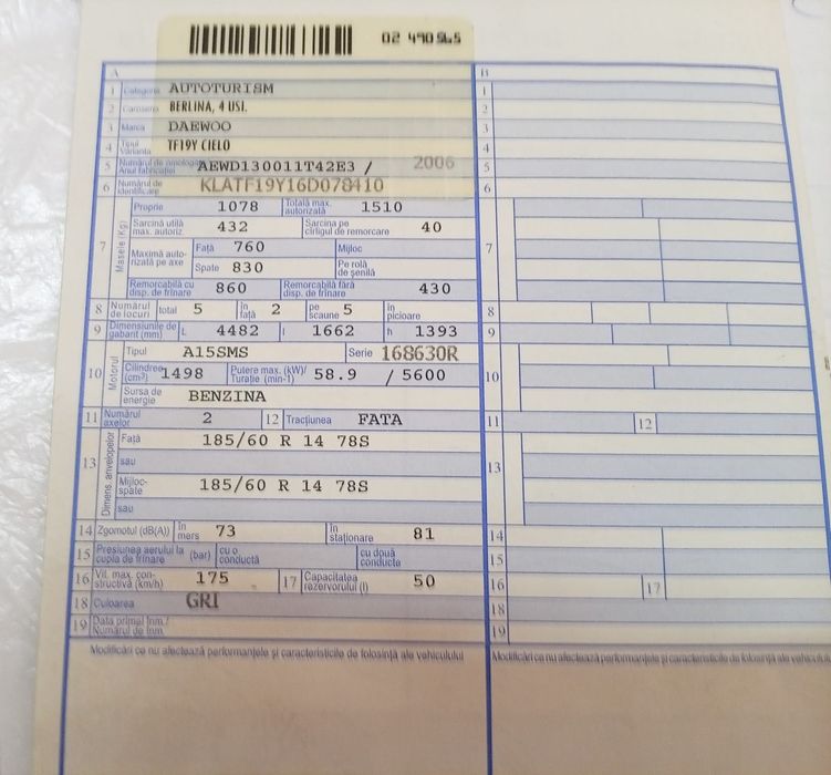 Vând Daewoo Cielo din 2006