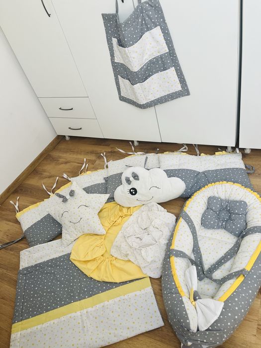 Set complet lenjerie patut bebe+babynest
