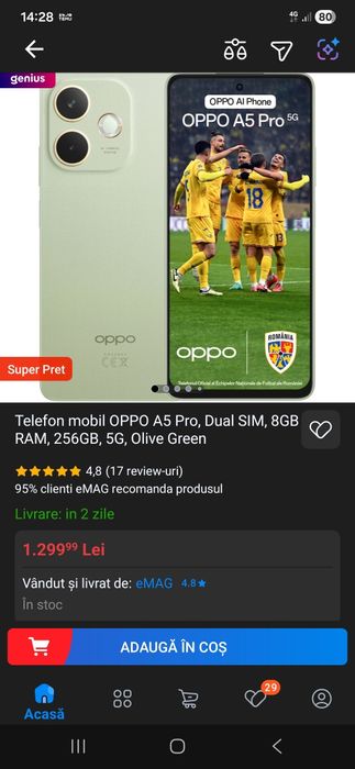 Oppo A5 Pro 5G, 8 GB / 256 GB