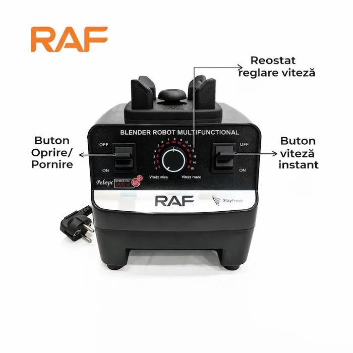 Blender RAF profesional 2 in 1 R.2809-B, 2400W