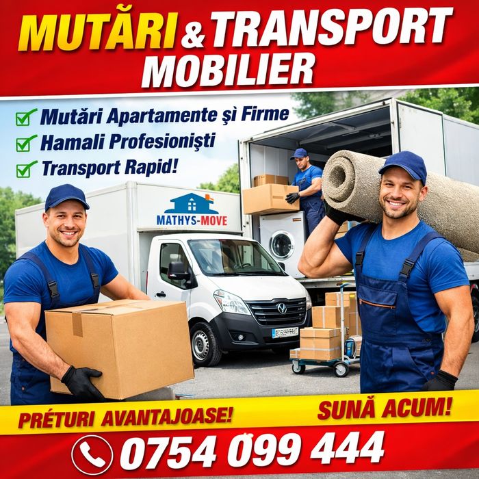 Mutari mobila transport bagaje carat pe scări marfa Demontare mobilier