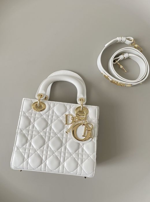 Geanta Christian Dior Lady 20cm alb, Premium