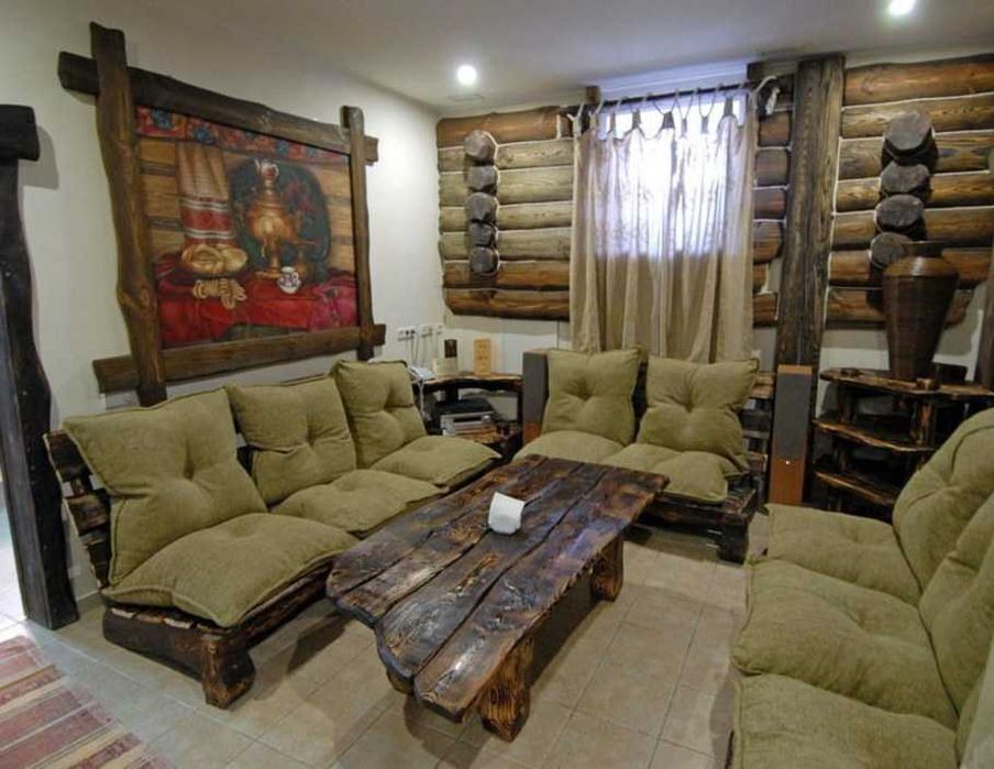 Диваны и кресло под старину из дерева