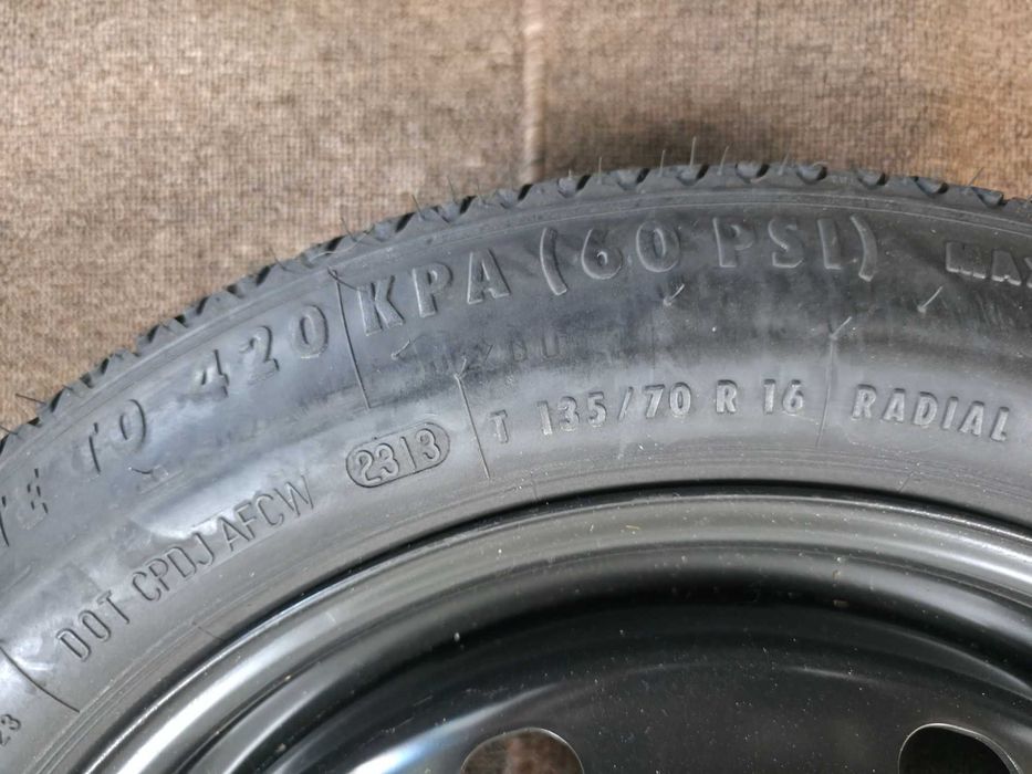 Roata Rezerva SLIM MICA - 5x110 16'' - 135/70/16 - OEM Alfa Romeo Giulieta - Fiat 500X - NOUA !