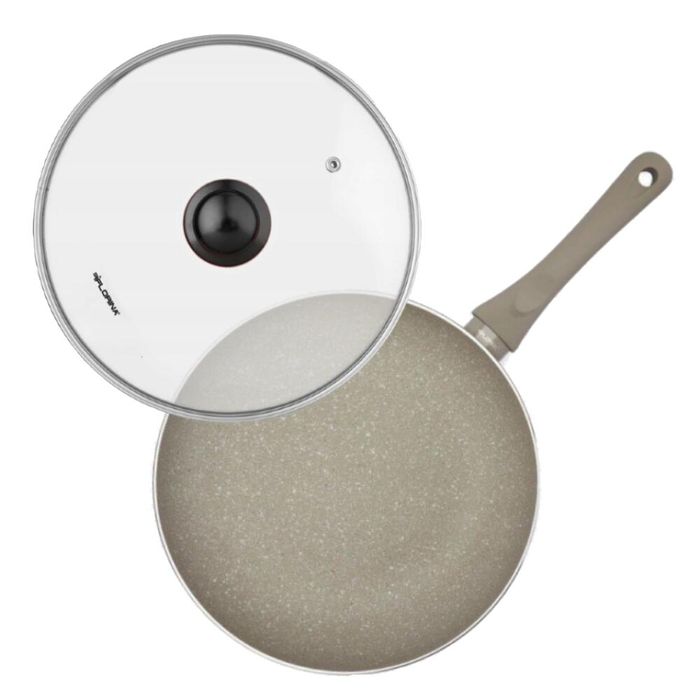 Tigaie din aluminiu cu invelis antiaderent, 24 cm, gri, Sandy Florina