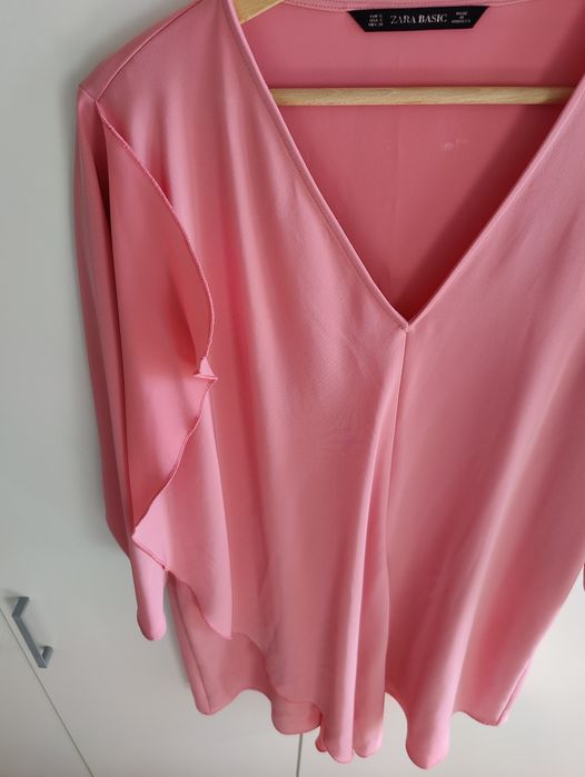 Рокля розова ZARA с ръкав - Размер S