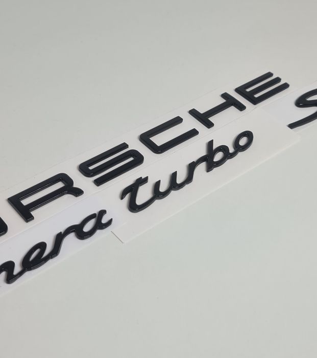 Pachet-Set-Emblema-Sigla-Logo-Stema-Spate-Haion-Porsche-Cayenne-Panamera-Macan-Negru-Lucios-Full-Black-Turbo-4-S-GTS-Poze-Reale