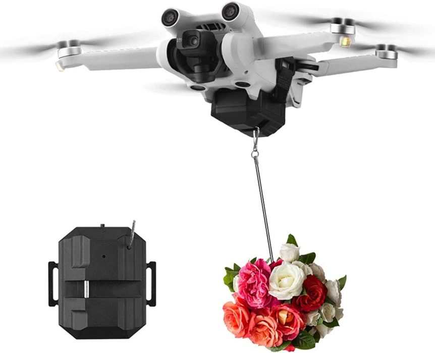 Qsvbeeqj Механизъм за доставка за дронове с дистанционно за 4K, каишка