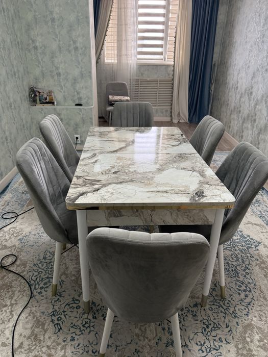 Раскладной стол+6 стул