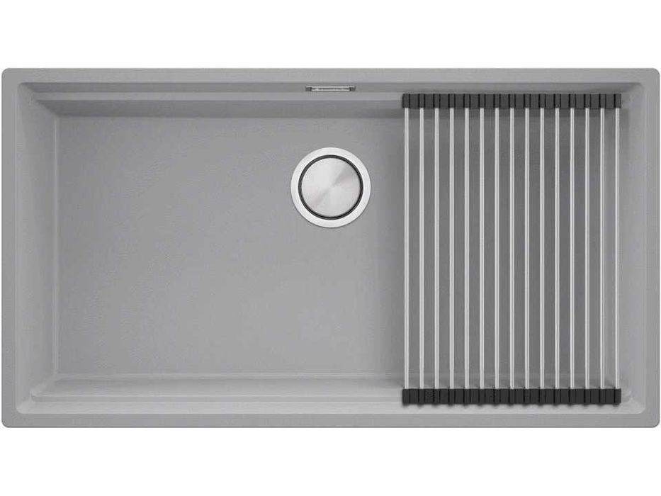 Сива кухненска мивка за вграждане под плот Прага 90 Level 860 x 470 мм