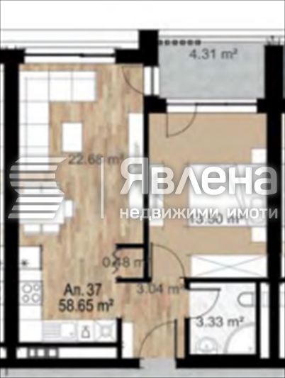 ЯВЛЕНА ЛАГЕРА продава 2-стаен апартамент в нова сграда в кв. Сердика.