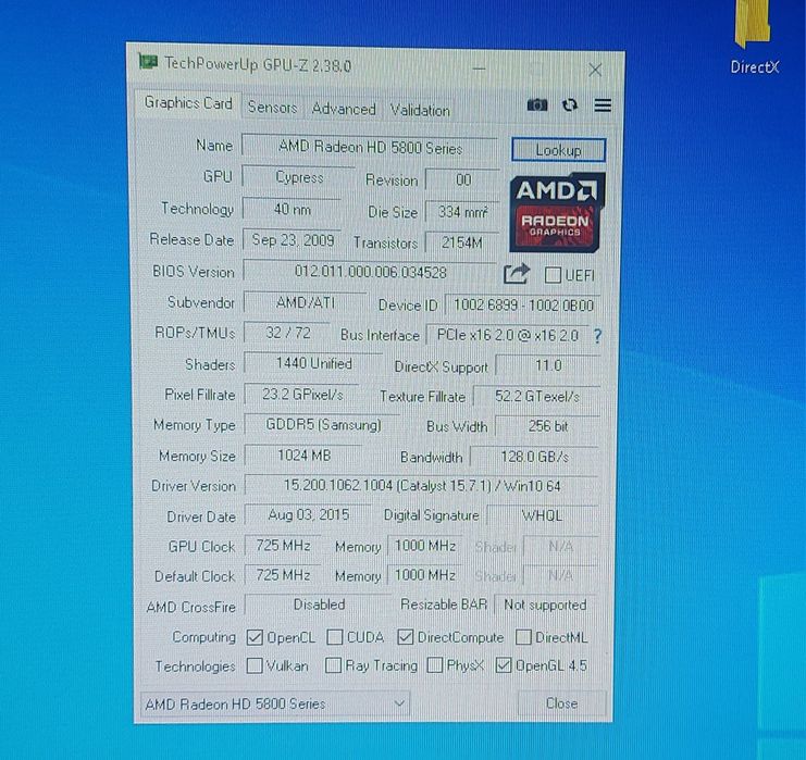 Видеокарта AMD Radeon HD5850