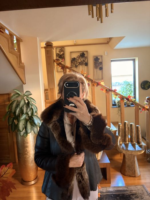 Cojoc piele si blana naturala,firma Geronimo