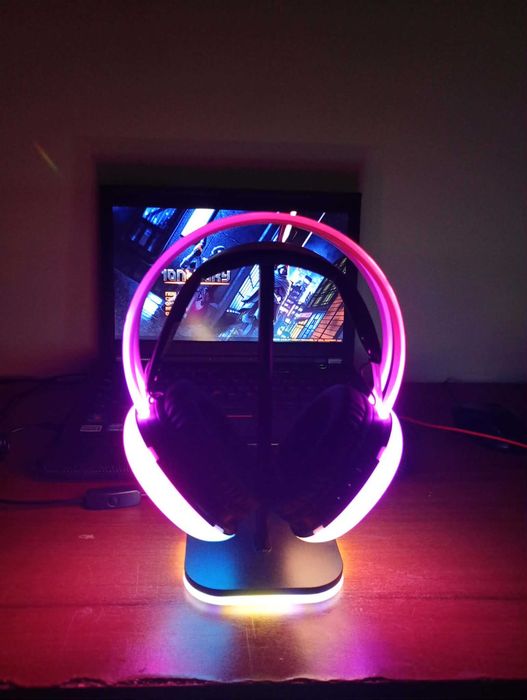 Геймърски без жични слушалки RGB светлини