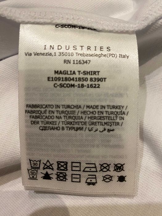 MONCLER, ОРИГИНАЛНА бяла памучна тениска, размер: XL