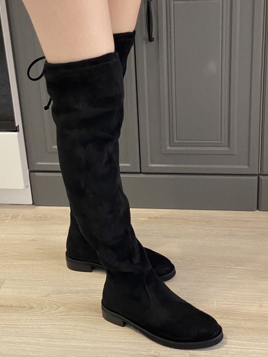 Замшевые ботфорты