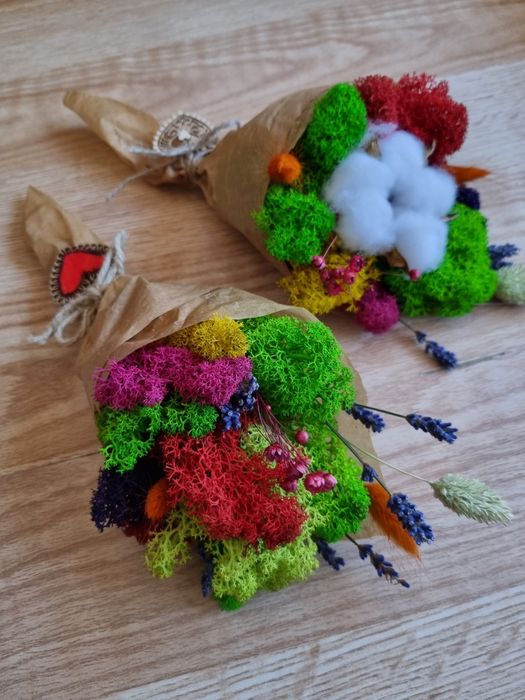 Buchete licheni și flori uscate cu mesaj