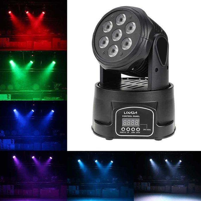 DMX-512 Мини движеща се глава 4 в 1 RGBW LED сценично осветление Стробоскопично осветление