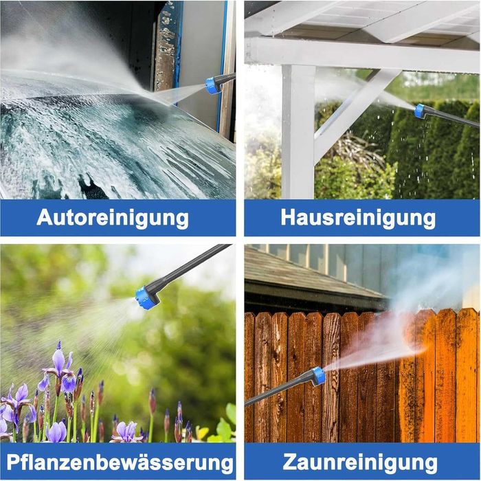 Аксесоари за акумулаторна водоструйка – маркуч, накрайници