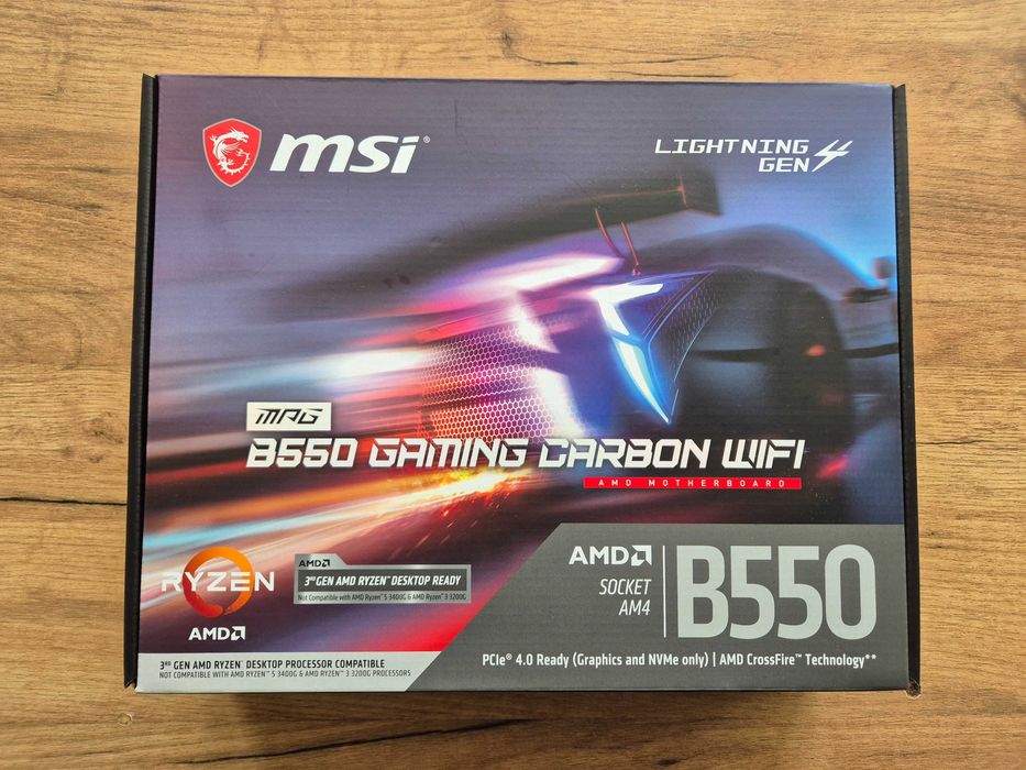 MSI MPG B550 Gaming Carbon WIFI AMD AM4 Motherboard Дъно за Ryzen процесори