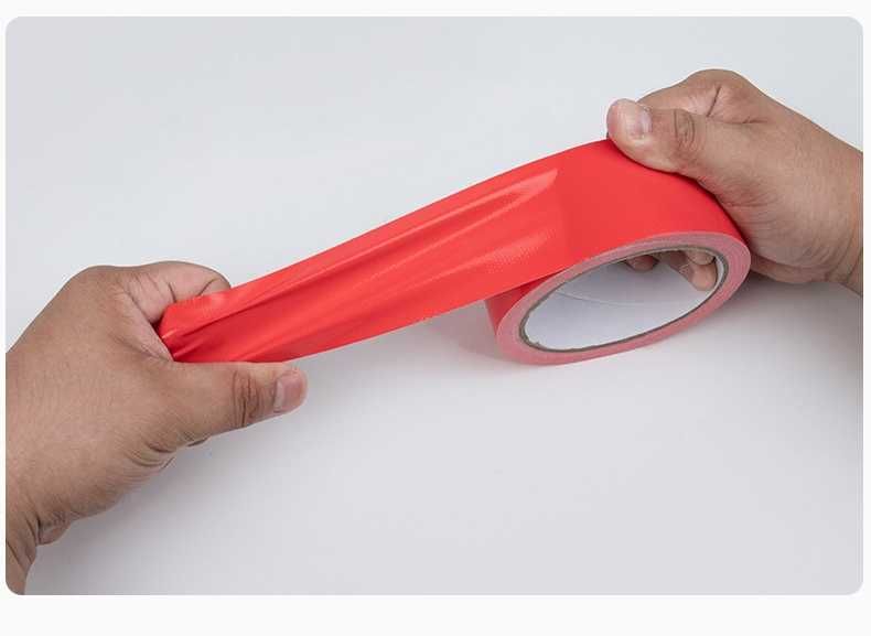 Армирана Червена лента, Червено тиксо за брезент 20 метра х 50мм