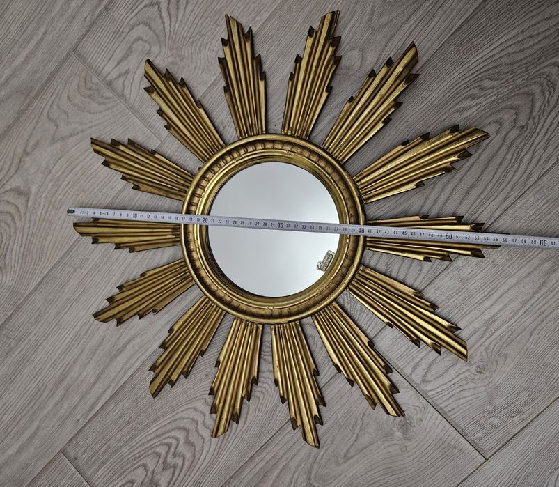 Френско Позлатено дървено огледало Слънце