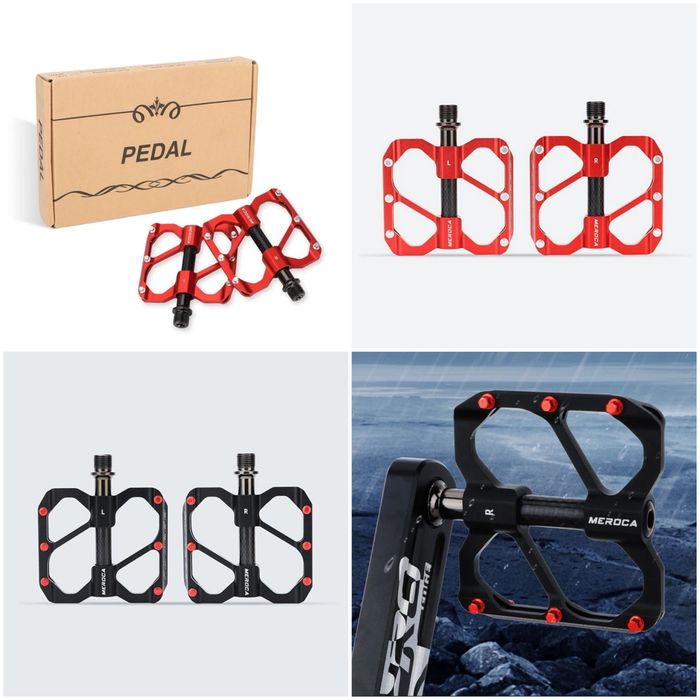 Pedale late ultrausoare meroca aliaj aluminiu  su  carbon Meroca antiderapante flat mtb cursiera bicicleta ciclism 3 rulmenti
