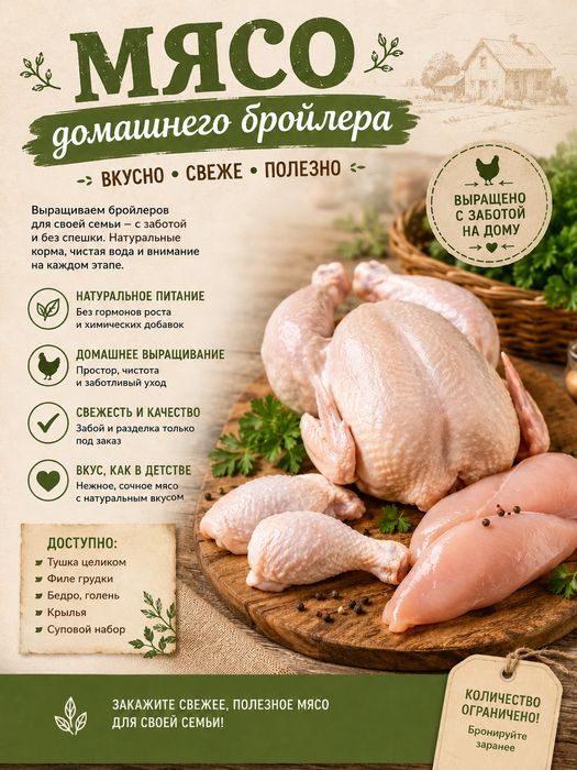 Мясо домашнего бройлера