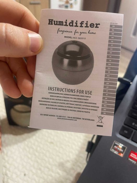 Арома Дифузер , Ултразвуков Овлажнител на въздух с LED светлина,  НОВ