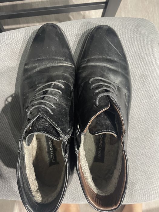 Ботинки зимние кожаные