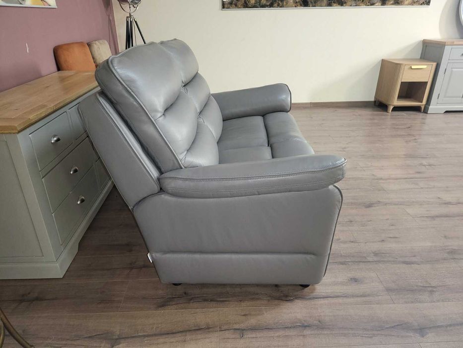 Сив кожен диван двойка La-z-boy