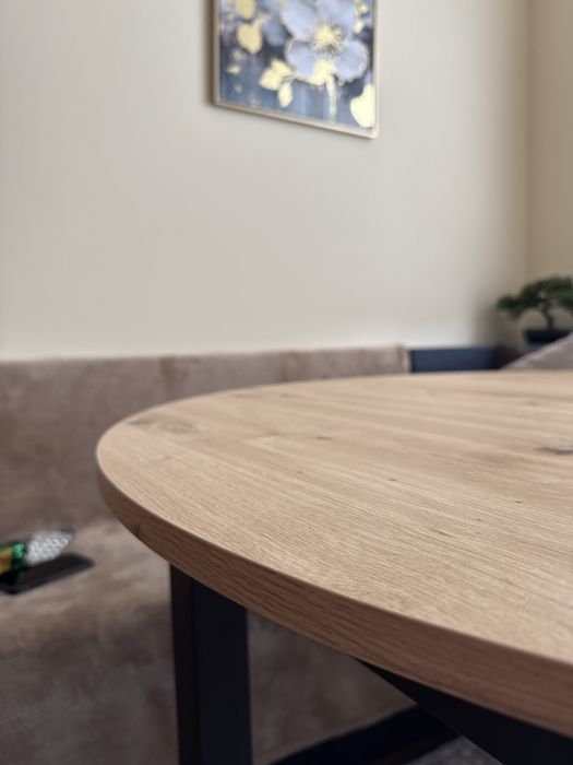 Кръгла Трапезна Маса от ДЪБ Чисто Нова-AIKO(разтеглива)