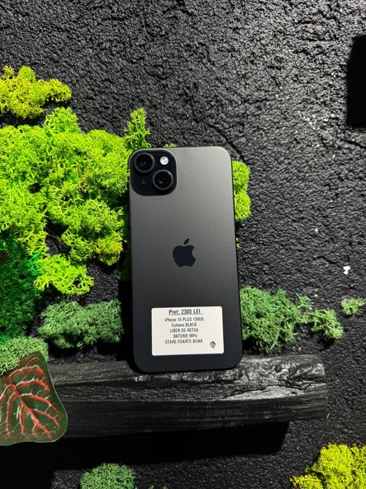 iPhone 15 Plus 128gb Black Neverlocked Bat 90%/Fact+Garantie
