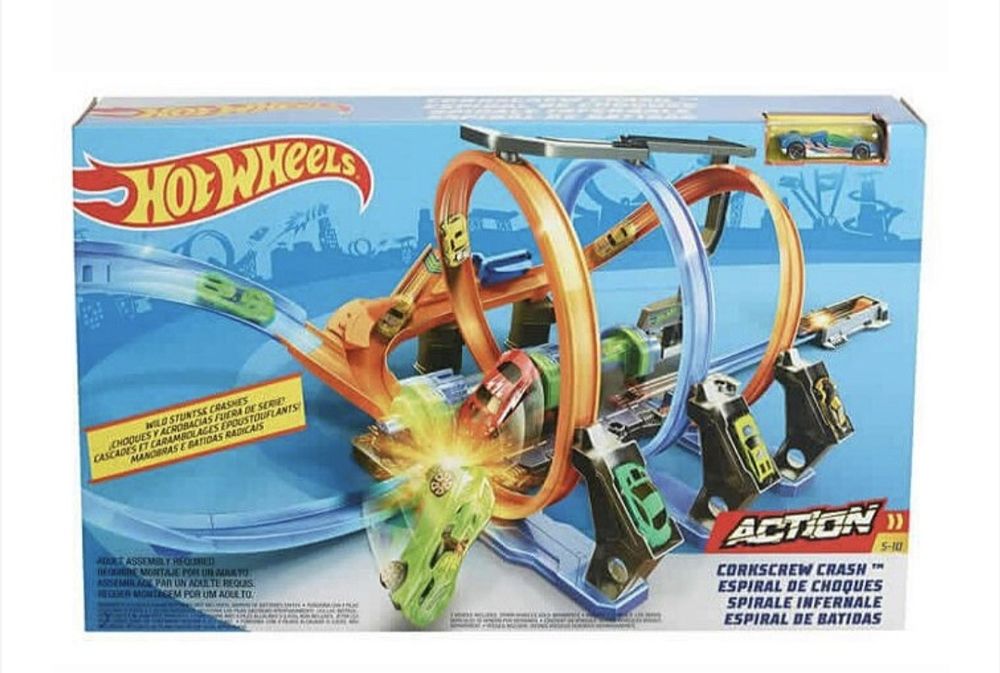 Hot Wheels писта FTB65 Corkscrew Crash Connectable Track Set