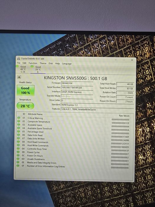 Ssd Kingston Nvme 500GB