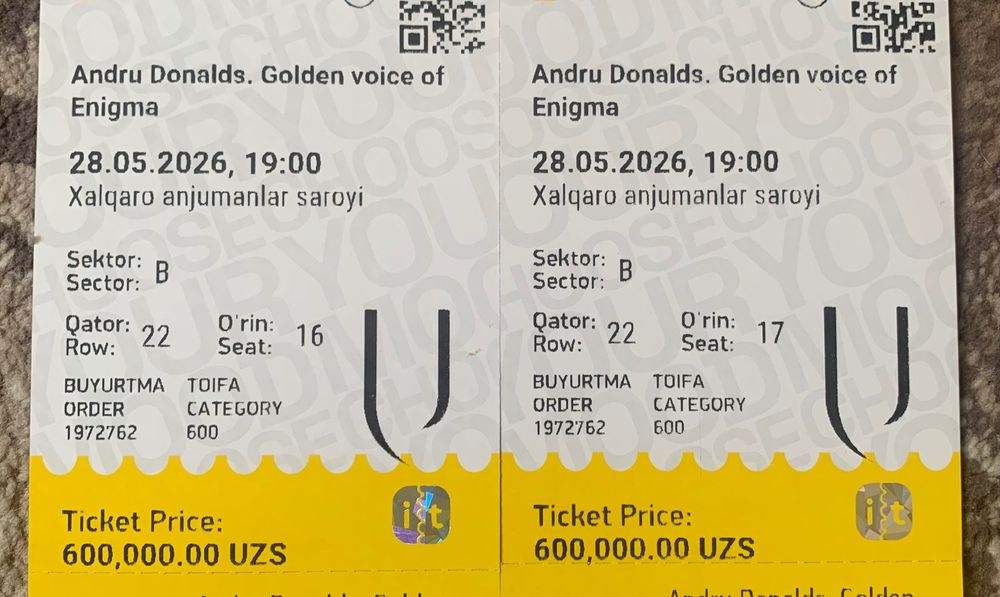 Продам билеты на Andru Donalds. Golden voice of Enigma