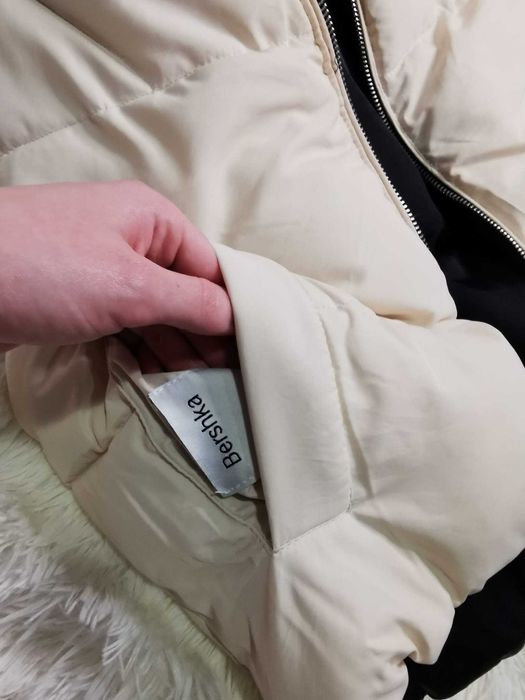 Vesta Bershka 2 fețe negru si bej S-XS