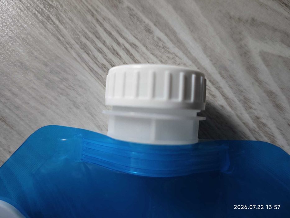 Bidon pliabil pentru apa, 5L portabil, cu maner, albastru