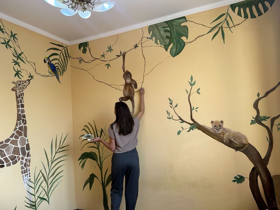 Художник Алматы,роспись стены, рисунок